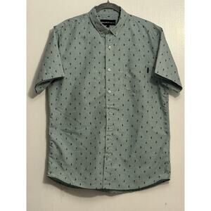 MOLOKAI Surf Co Men's Short Sleeve Button-down Shirt - Sage Cactus - Size L
